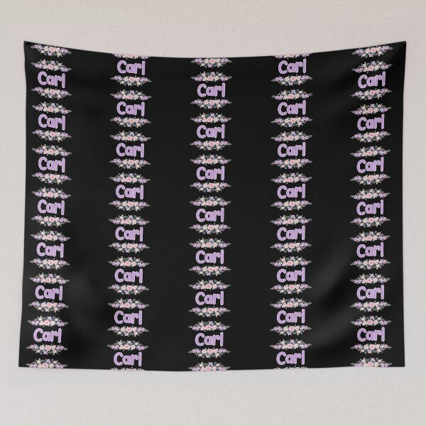 Item preview, Purple Flower Carl Name Label (Black) designed and sold by NormadWorld.