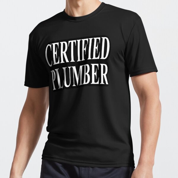 Artikel-Vorschau von  Zertifizierte Klempner-T-Shirts Klempnerdienstleistungen für Klempnerarbeitsplätze, designt und verkauft von Science Engineering Gifts.