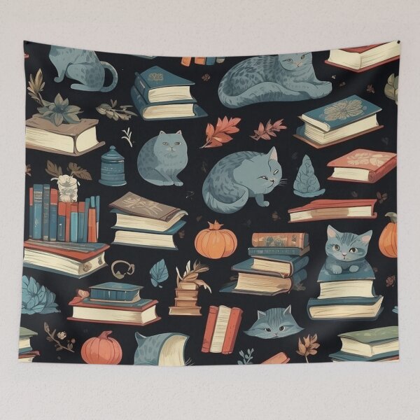 Item preview, Whimsical Library Kittens: Delightful Designs for Book and Cat Lovers designed and sold by asbno19.