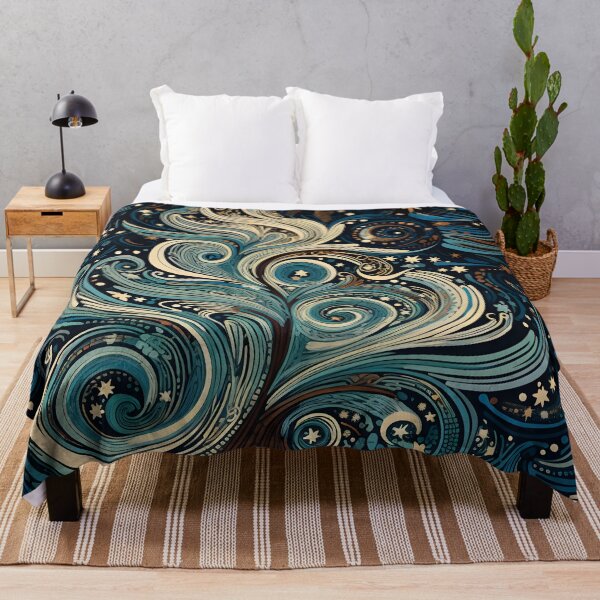 Item preview, decorative detailed swirling christmas tree print designed and sold by dcrc.