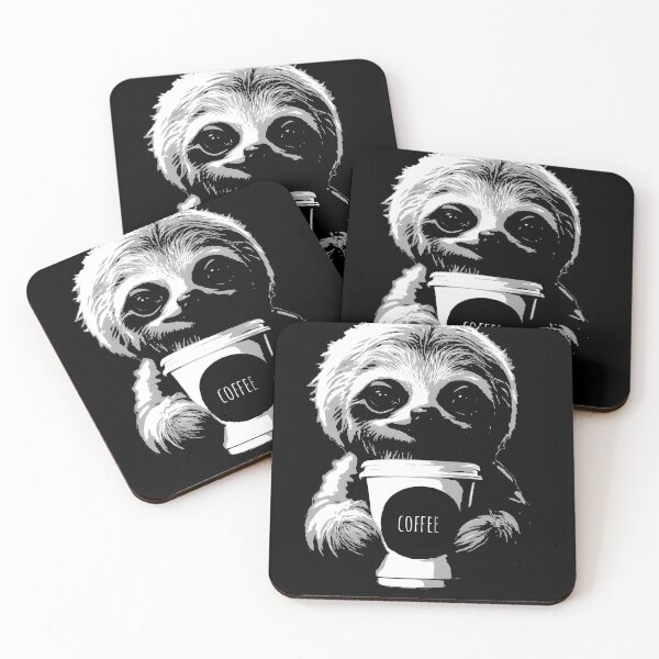 Item preview, Sloth Drinking Coffee designed and sold by ratchawoot.