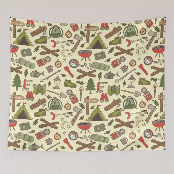 Item preview, Camping Outdoor Adventures Pattern designed and sold by HotHibiscus.