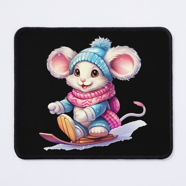 Item preview, Winter fairy tale: Mouse wrapped up warm on a frosty sleigh adventure designed and sold by WallGemsArt.