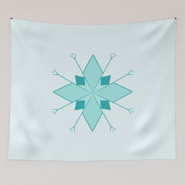 Item preview, Art deco snowflake in blue motif designed and sold by martaaileen.