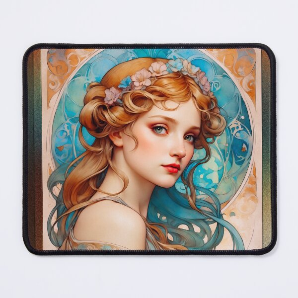 Item preview, Daydream Of An Art Nouveau Beauty Gorgeous AI Concept Art by Xzendor7 designed and sold by Xzendor7 Digital Art Creations.