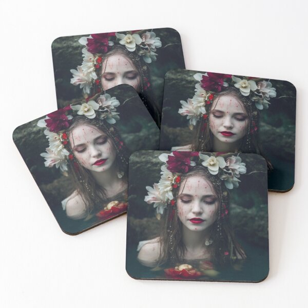Item preview, Portrait of woman with flowers in water designed and sold by jsebouvi.