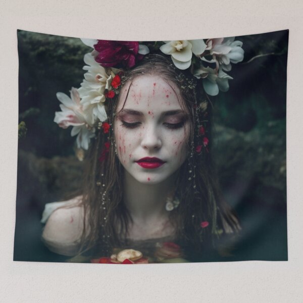 Item preview, Portrait of woman with flowers in water designed and sold by jsebouvi.