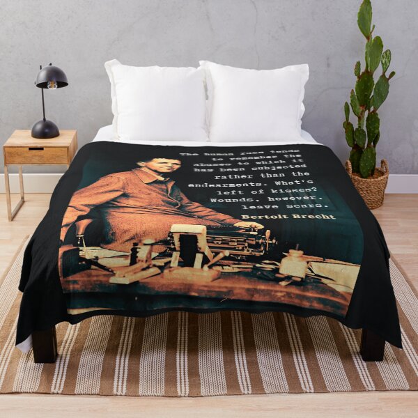 Item preview, Bertolt Brecht portrait and quote: The human race tends to remember the abuses to which it has been subjected rather than the endearments. designed and sold by artbleed.