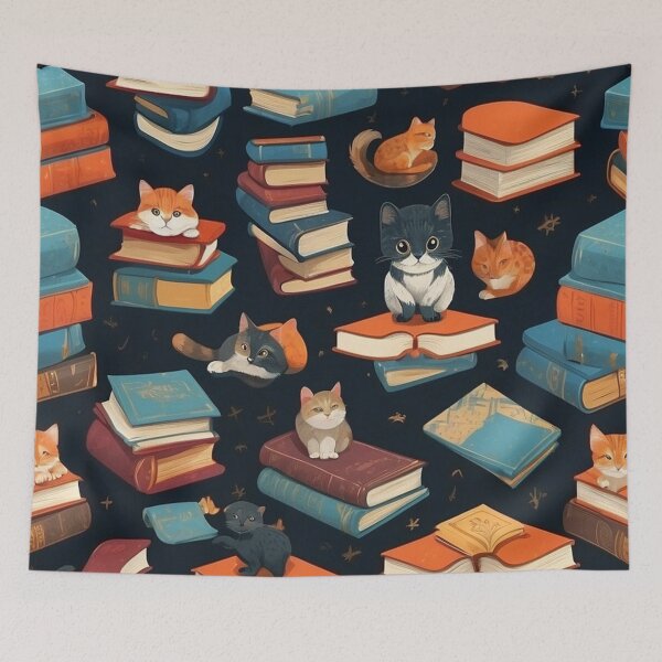 Item preview,  Whimsical Library Kittens: Delightful Designs for Book and Cat Lovers designed and sold by asbno19.