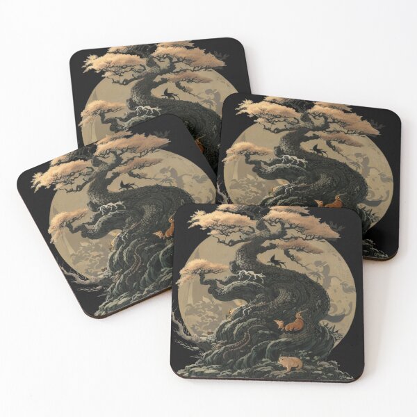 Item preview, Fantasy Tree of Japan - Foxes and Moon designed and sold by HideTheInsanity.