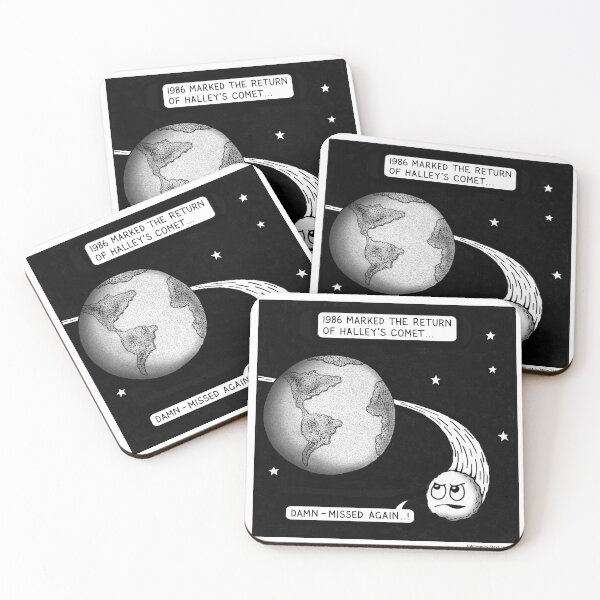 Item preview, Halley's comet designed and sold by Inklings cartoons.