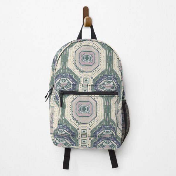 Item preview,  Ethnic medallion design brown green beige designed and sold by Alessandro Remo Mazzoni Remotextiles.