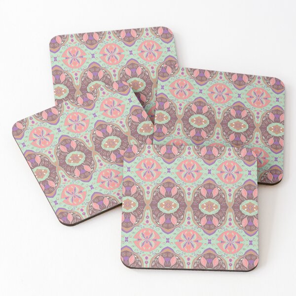 Item preview, Ethnic medallion design green beige ivory white designed and sold by Alessandro Remo Mazzoni Remotextiles.