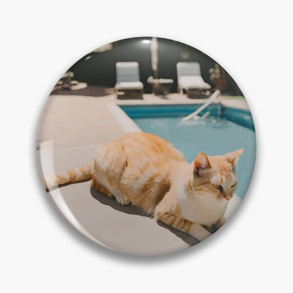 Item preview, Cat tanning by the pool designed and sold by ilangoldstein.