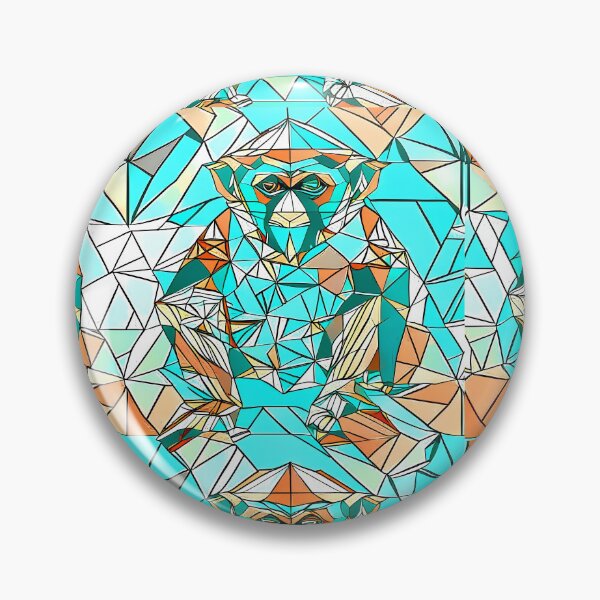 Artikelvorschau, Geometrisches himmelblaues Affen-Primatenmuster entworfen und verkauft von Geonimalia.
