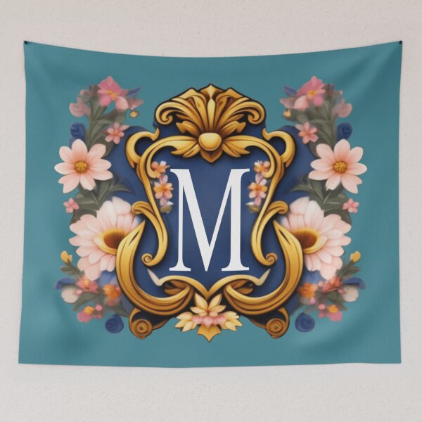 Item preview, Elegant floral letter M designed and sold by Roxburylane.