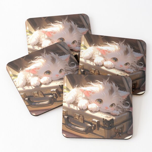 Item preview, A super cute white kitten with fluffy fur, big expressive eyes designed and sold by Gabi.Media.