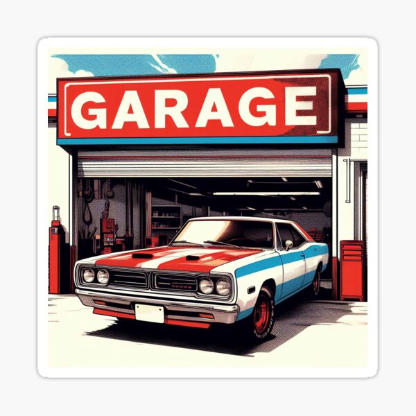 1960s Muscle Car Garage - 3 of 4 Sticker