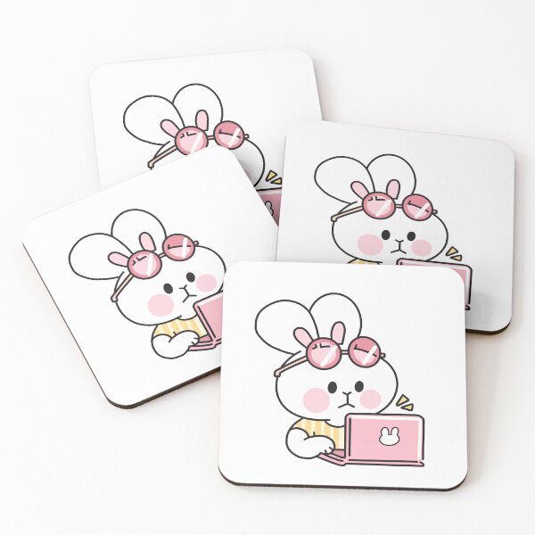 Item preview, Cute Rabbit Working with Laptop designed and sold by sleepycharis.
