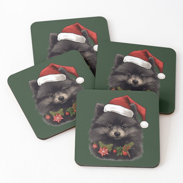 Item preview, Black christmas pomeranian dog designed and sold by ME-World.