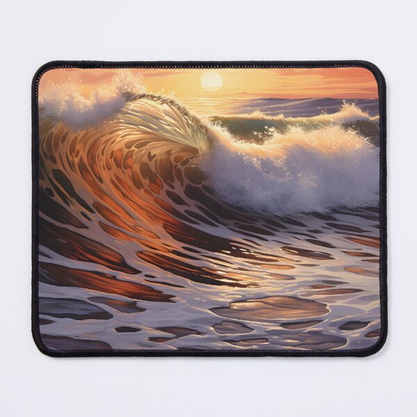 Item preview, Beautiful sunset with crashing waves print designed and sold by dcrc.