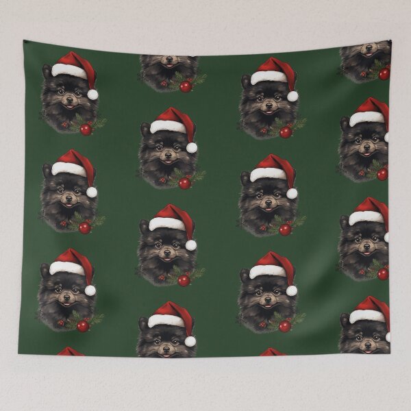 Item preview, Black christmas pomeranian dog designed and sold by ME-World.