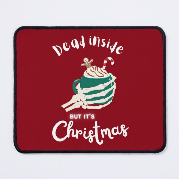 Item preview, dead inside vintage - christmas holly spirit  - skeleton christmas spirit -  Skeleton with chocolate, cookies and Christmas sweets. designed and sold by Carola-art.