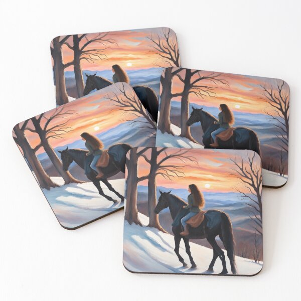 Item preview, Girl and Black Horse In Winter Scene designed and sold by Gabriela McDaniel.