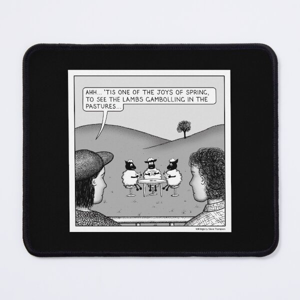 Item preview, Lambs gambolling designed and sold by Inklings cartoons.