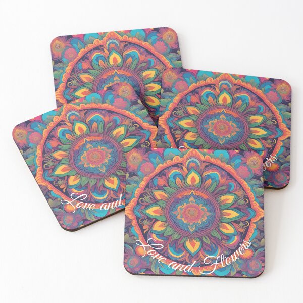 Item preview, Floral colorful mandala "Love and Flowers" designed and sold by AnnMaryGreenArt.