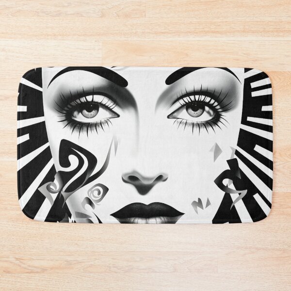 Item preview, BLACK AND WHITE POP ILLUSTRATION OF A WOMAN'S FACE designed and sold by infinitearte.