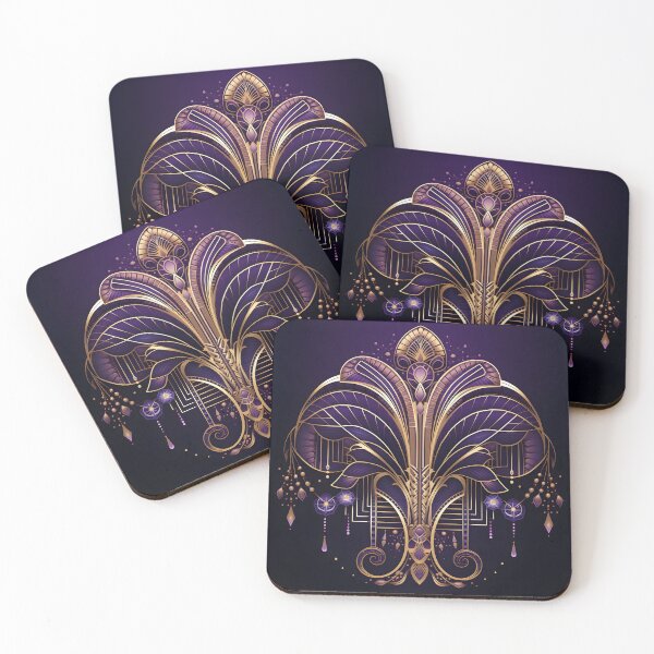 Item preview, gold and purple holiday gatsby christmas decor, designed and sold by dcrc.