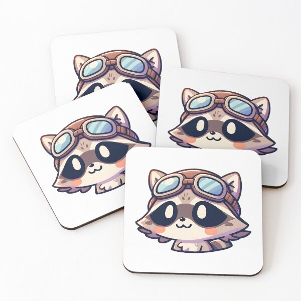 Item preview, Adventurous Raccoon Pilot with Aviator Goggles designed and sold by UmbrellaStudio1.