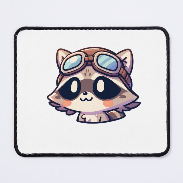 Item preview, Adventurous Raccoon Pilot with Aviator Goggles designed and sold by UmbrellaStudio1.