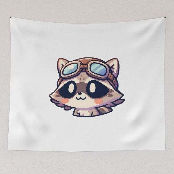 Item preview, Adventurous Raccoon Pilot with Aviator Goggles designed and sold by UmbrellaStudio1.