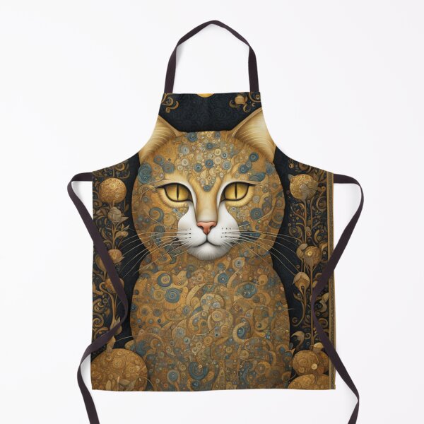 Artikelvorschau, Goldene Katzen - Von Gustav Klimt inspirierte goldene Muster, dekorative Kunst entworfen und verkauft von Butler in the Home.