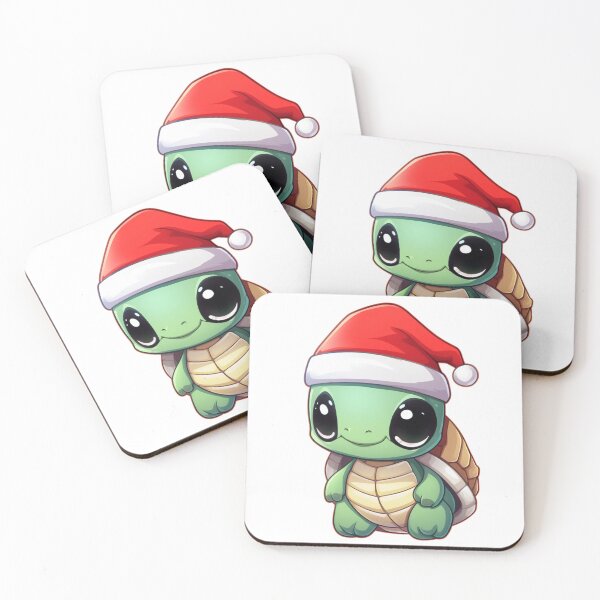 Item preview, Chibi Turtle with red Santa hat designed and sold by KawaiiArtStyle.