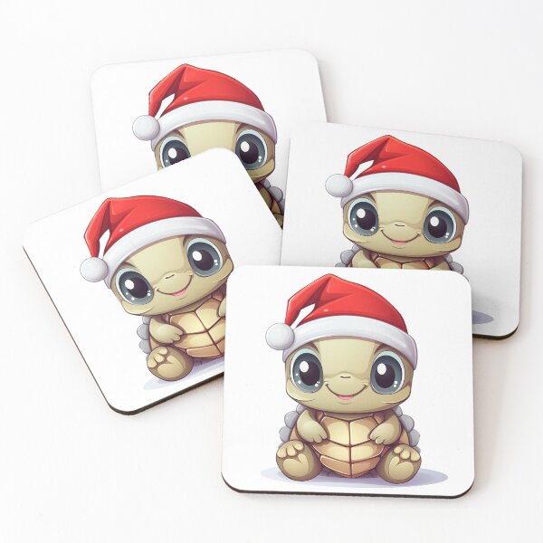 Item preview, Chibi Turtle with red Santa hat designed and sold by KawaiiArtStyle.