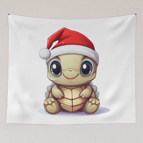 Item preview, Chibi Turtle with red Santa hat designed and sold by KawaiiArtStyle.