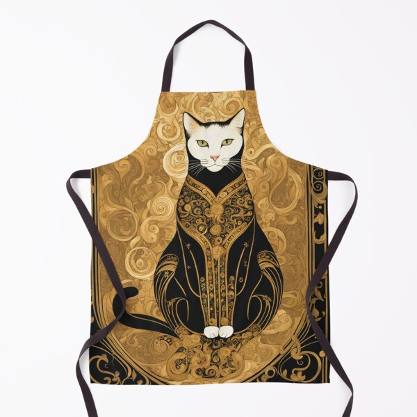 Artikelvorschau, Goldene Katzen - Von Gustav Klimt inspirierte goldene Muster, dekorative Kunst entworfen und verkauft von Butler in the Home.