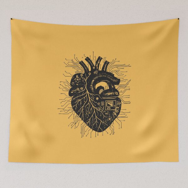 Item preview, A biomechanical heart - dark grey designed and sold by Art Happens.