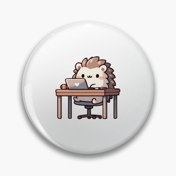 Item preview, Hardworking Hedgehog Typing Away at the Computer designed and sold by UmbrellaStudio1.