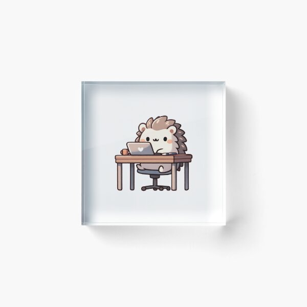 Item preview, Hardworking Hedgehog Typing Away at the Computer designed and sold by UmbrellaStudio1.
