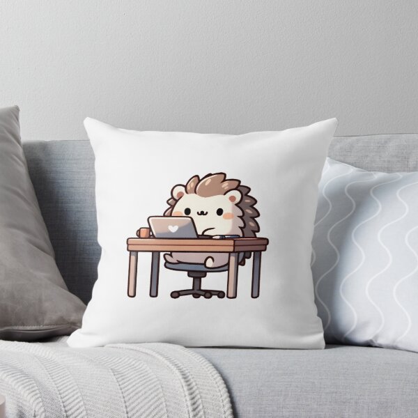 Item preview, Hardworking Hedgehog Typing Away at the Computer designed and sold by UmbrellaStudio1.