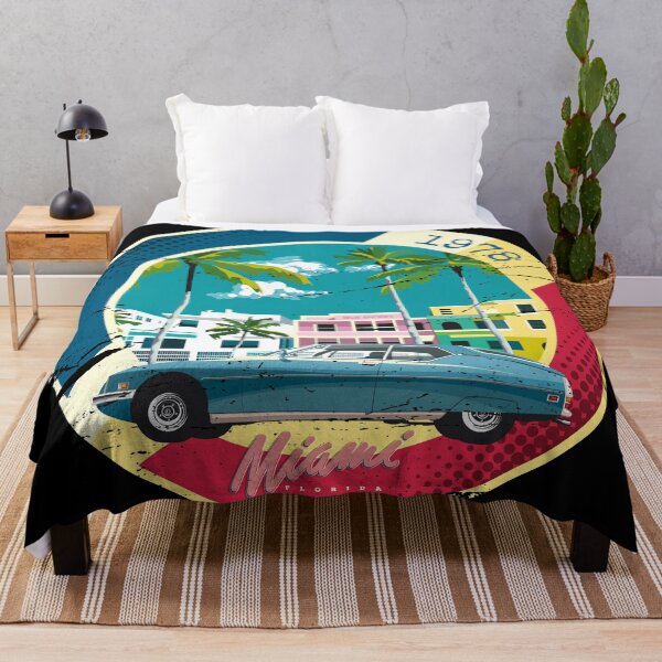 Item preview, Miami Florida and retro car drawing designed and sold by etraveler.
