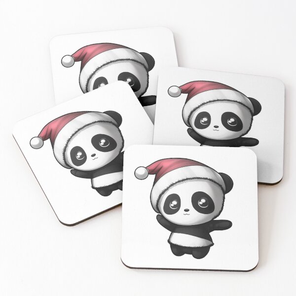 Item preview, Chibi Christmas Panda with Red Santa Hat designed and sold by KawaiiArtStyle.
