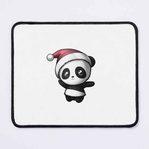 Item preview, Chibi Christmas Panda with Red Santa Hat designed and sold by KawaiiArtStyle.