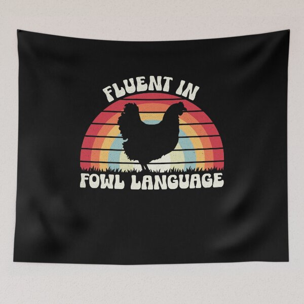 Item preview, Retro Vintage Fluent In Fowl Language Funny Novelty Hen Chicken Pet Lover designed and sold by NovaPixelArtCo.