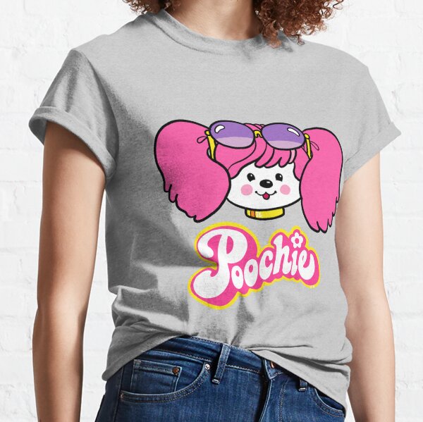 Poochie Face - Retro 80s Pink Dog Classic T-Shirt