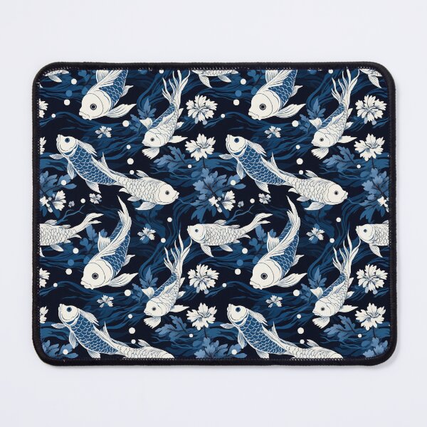 Item preview, Blue and White Koi Carp Pattern designed and sold by Blue-Banana.